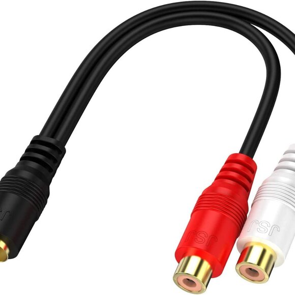 RCA 1 Male to 2 Female Audio Speaker Y Adapter Splitter Cable - Package of 2 NEW - Picture 5 of 7